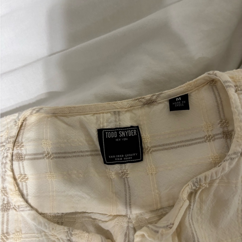 Todd Snyder Cream Plaid Shirt